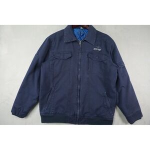 Vintage Kirra Trucker Jacket Mens Medium Navy Lined Detroit Style Workwear Chore